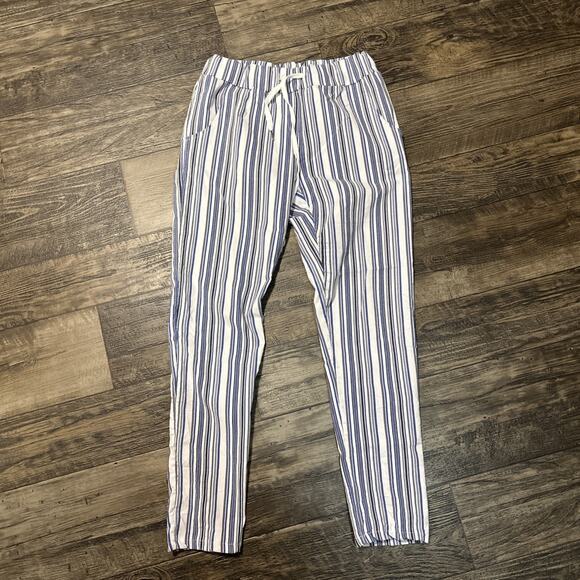 Tina Stephens Italy Blue Striped Pants Womens Resort Classic Pull on Small 28 - Picture 1 of 7